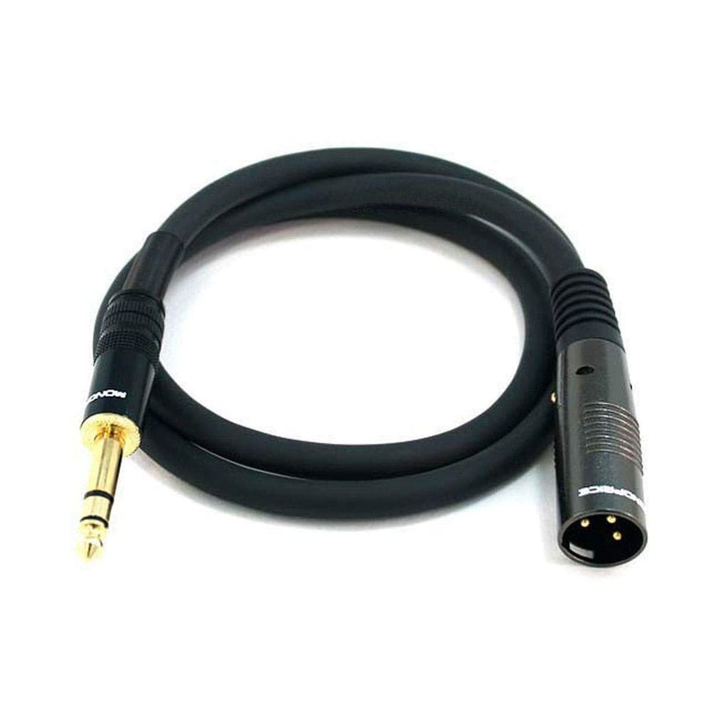 Cabo Monoprice XLR macho para 1/4 de polegada TRS macho 16AWG 1m preto