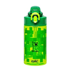 Garrafa de água Zak Designs Sage Minecraft Kids 480 ml com canudo