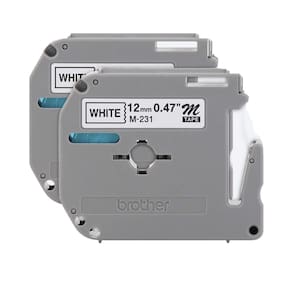 Fita Brother Genuine P-touch M-2312PK 12 mm x 8 m preta sobre branco