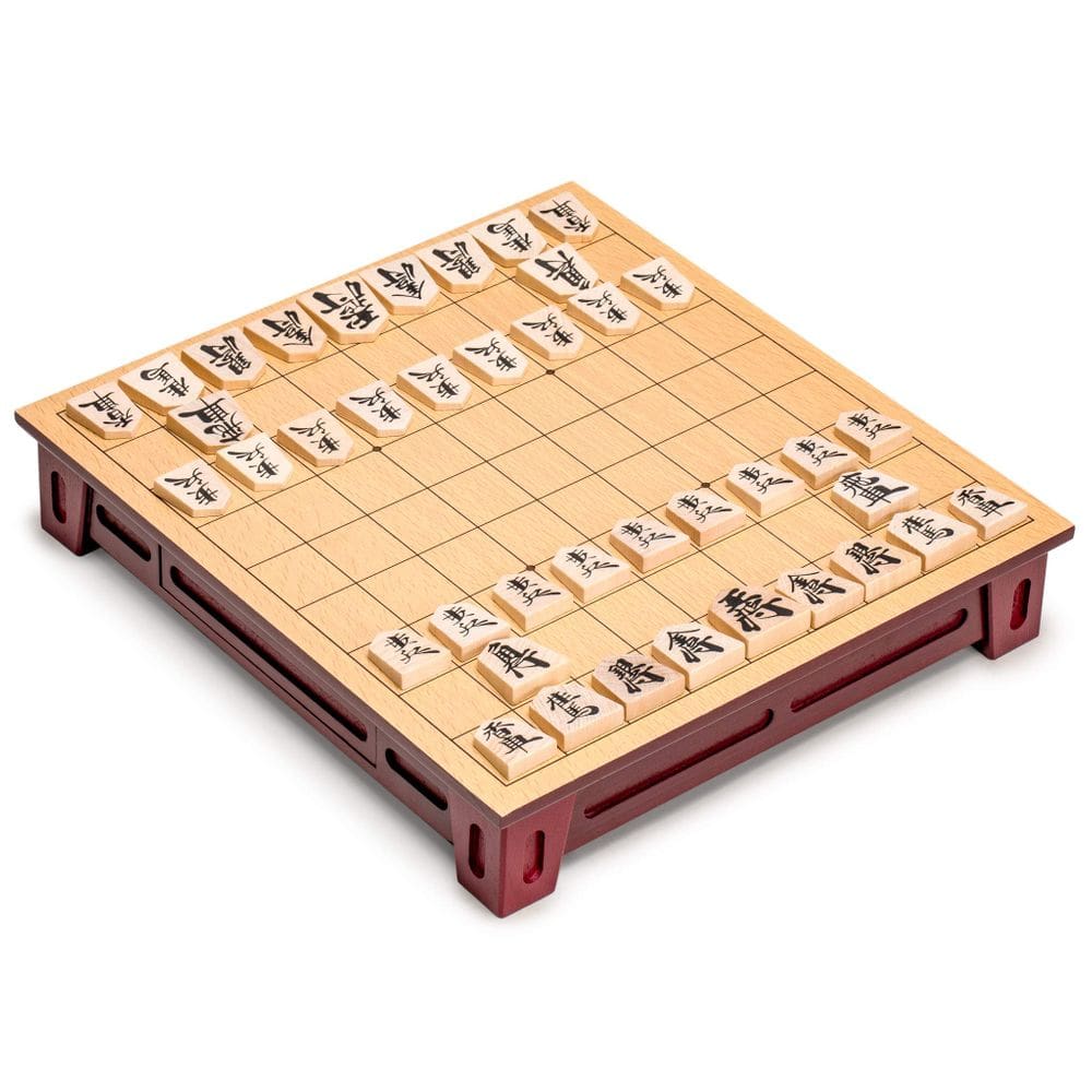 Mesa de xadrez Shogi Yellow Mountain de madeira com gavetas e conjunto