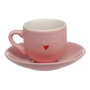 Jogo de xicaras com Pires de Porcelana 12 Peças - Hauskraft