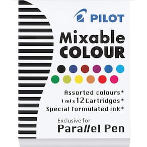 Recargas de tinta PILOT Parallel Mixable Color para caligrafia, pacote com 12