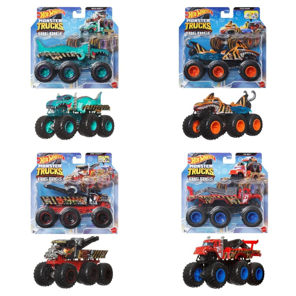Caminhão de brinquedo Hot Wheels Monster Trucks Big Rigs escala 1:64