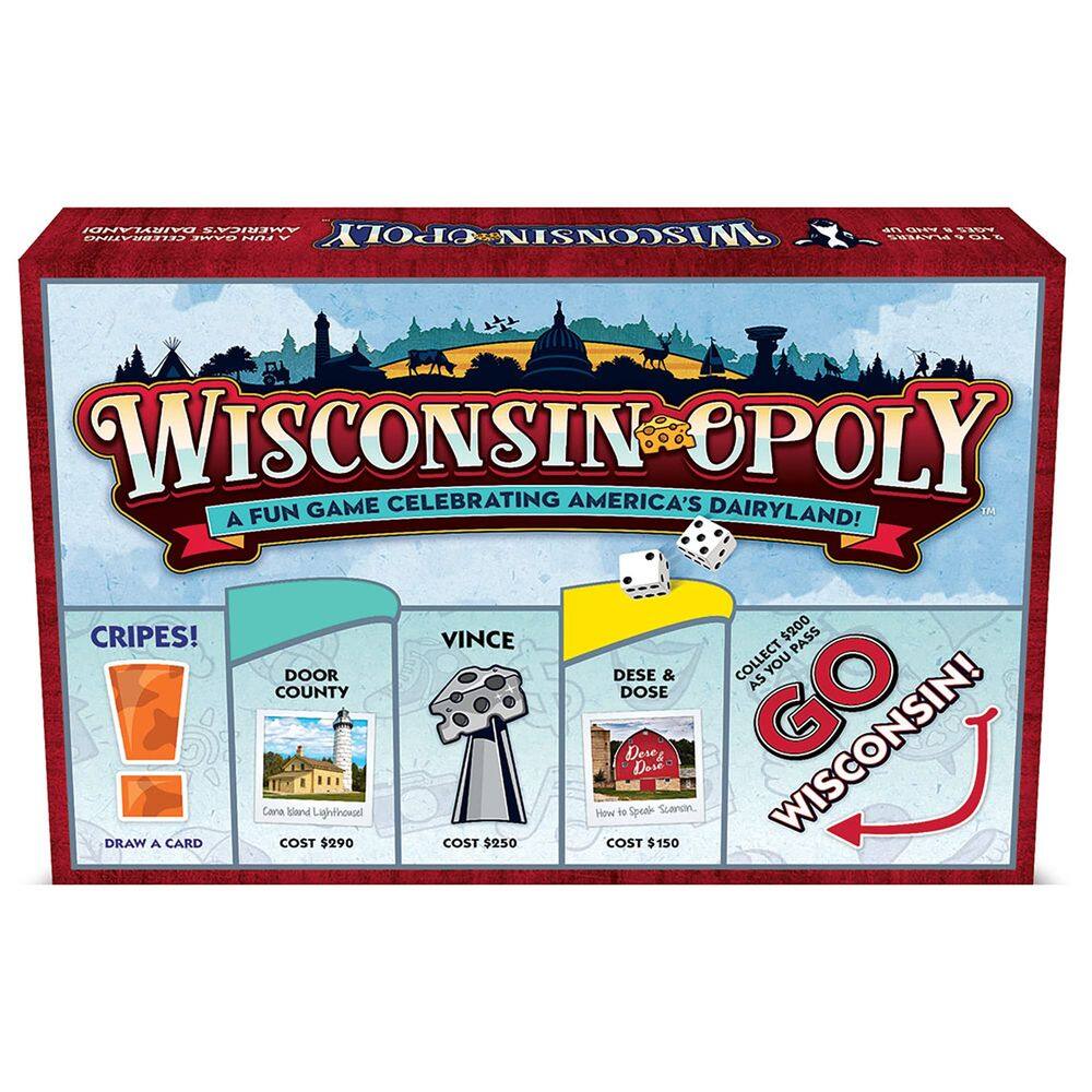 Jogo de tabuleiro Late for the Sky Wisconsin-opoly 2-6 jogadores