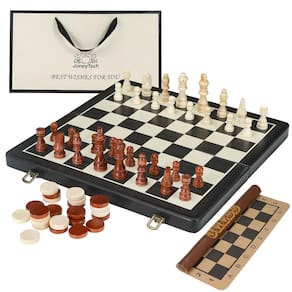 Conjunto de xadrez Joneytech 16 de madeira com damas magnéticas
