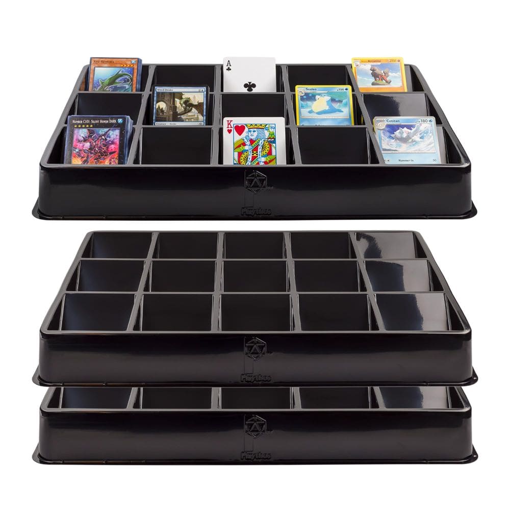 Bandejas de classificação de cartas Toy Vault (pacote com 3) para CCG Games Black