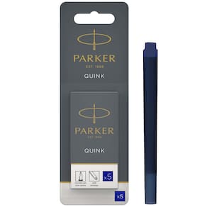 Recarga de caneta-tinteiro Parker Quink, pacote com 5 tintas azuis