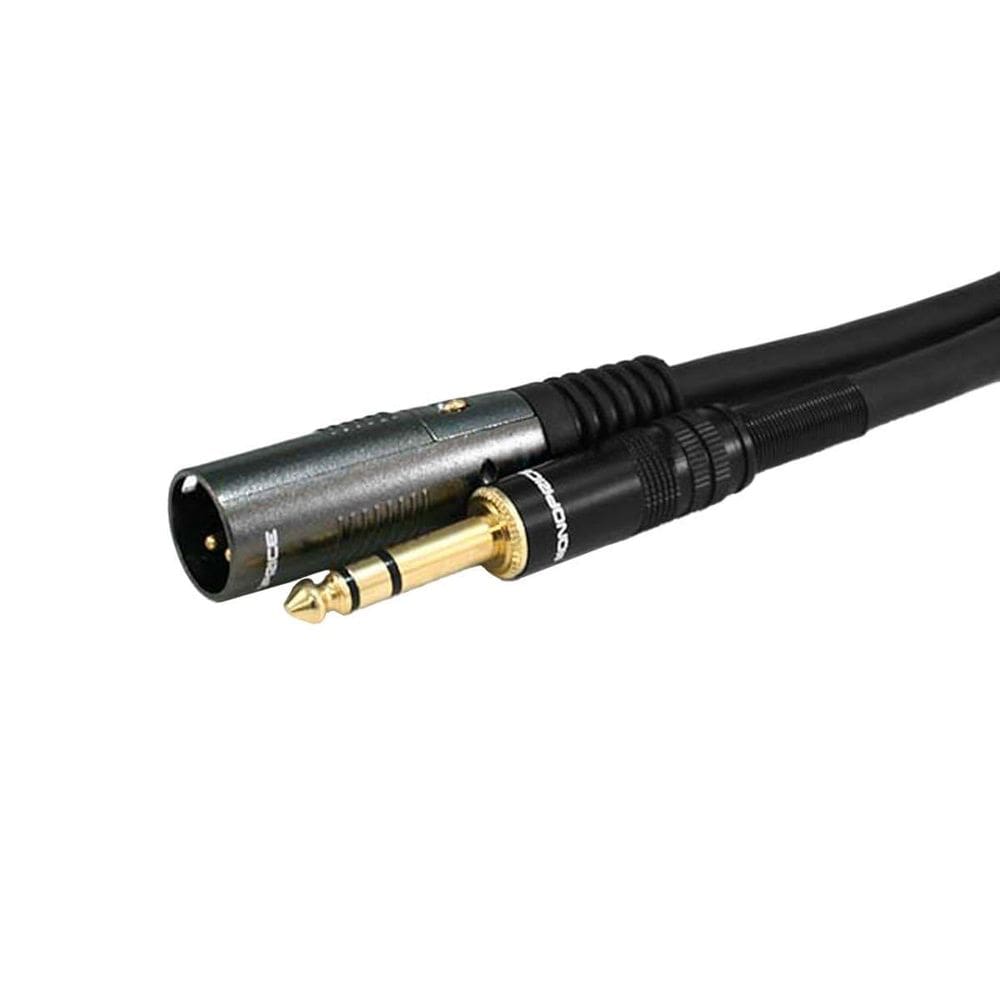 Cabo Monoprice XLR macho para 1/4” TRS macho 6 pés banhado a ouro