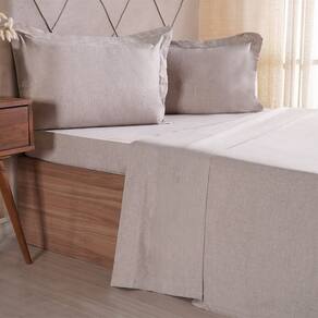 Jogo de Cama Casal 4 Pçs lIne Stile 100% Poliéster 138x188x30cm