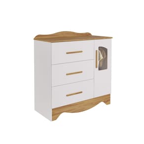 Comoda Moveis Peroba Lisi 03 gavetas 01 porta MDF