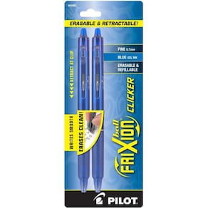 Canetas de tinta gel PILOT FriXion Clicker, tinta azul apagável, pacote com 2 unidades