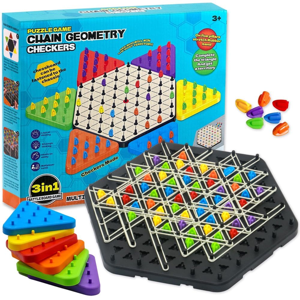 Jogo de tabuleiro DAOLEMIJI Chain Triangle Chess Game 3 em 1