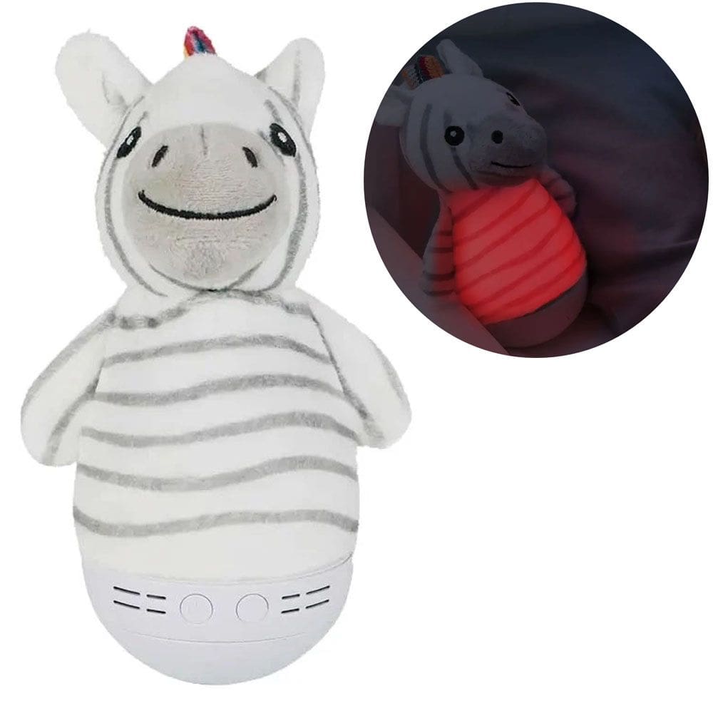 Luminária Infantil Lâmpada de Mesa LED Musical Bebês com Luz Noturna, Cores e Temporizador Timer Zebrinha