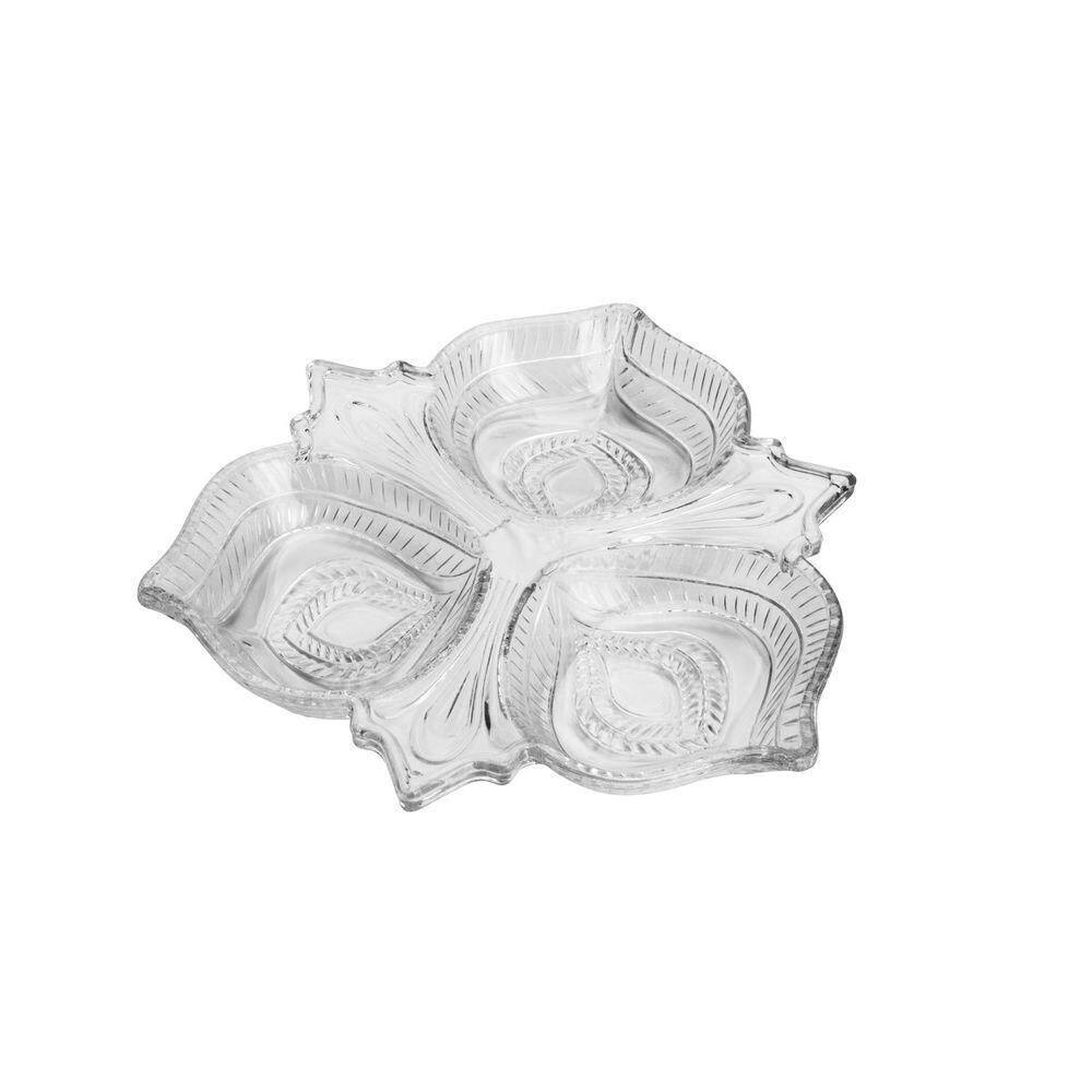 Petisqueira De Cristal Com 3 Divisórias Vintage 7456 Lyor