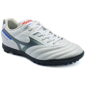 Chuteira Society Mizuno Morelia Club AS Masculina - Branco e Prata