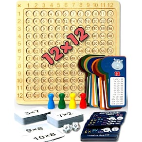 Jogo de tabuleiro de multiplicação Chimpish 12x12 Wooden Montessori