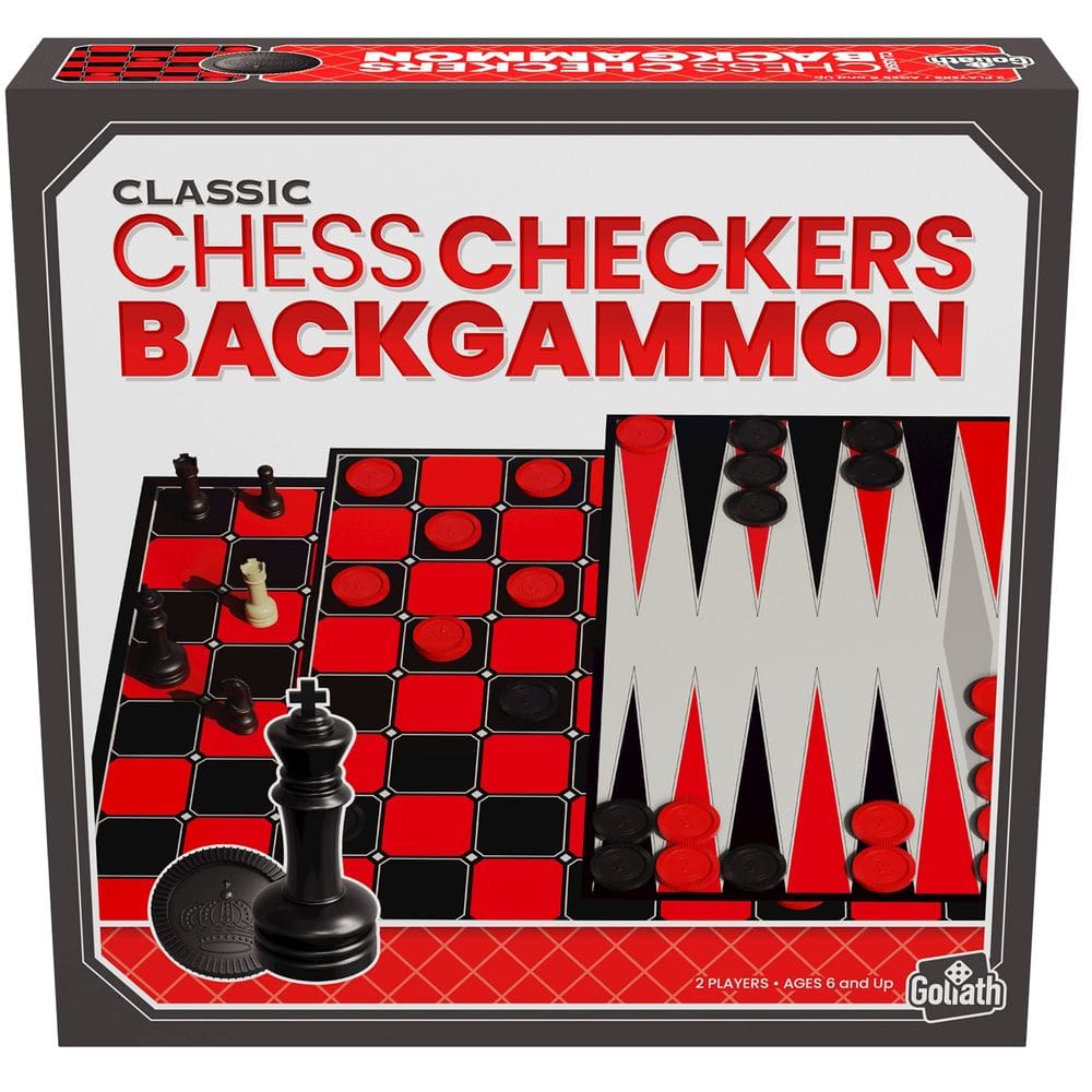 Conjunto de jogos Goliath Chess/Checkers/Backgammon Classic Strategy
