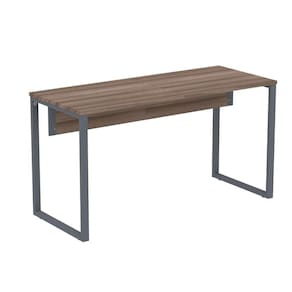 Mesa Escritório P25 TUB Pandin 170 cm (Larg) x 70 cm (Prof) Tampo MDP Walnut Pé Aço Tubular Grafito