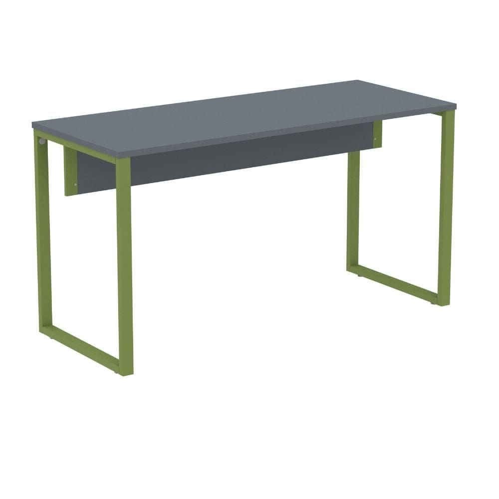 Mesa Escritório P25 TUB Pandin 170 cm (Larg) x 70 cm (Prof) Tampo MDP Grafito Pé Aço Tubular Verde