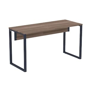 Mesa Escritório P25 TUB Pandin 170 cm (Larg) x 70 cm (Prof) Tampo MDP Walnut Pé Aço Tubular Azul