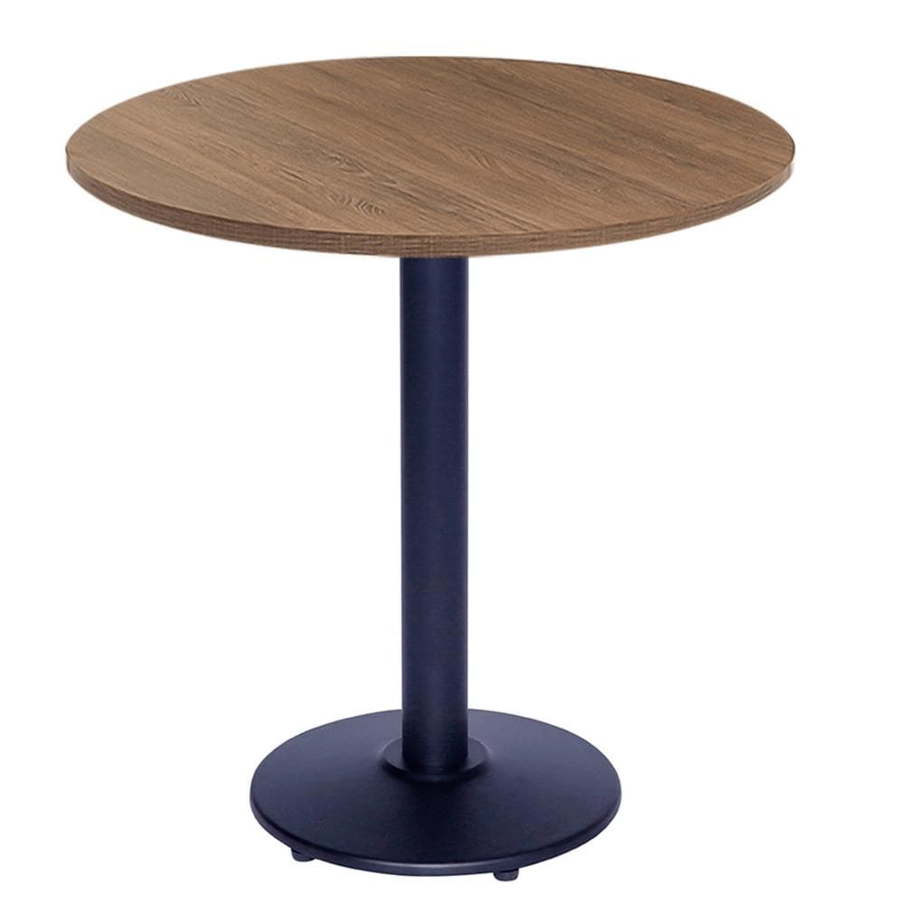 Mesa Zeta 77,50 cm (Altura) com Tampo em MDP Redonda 60 cm Imbuia