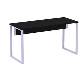 Mesa Escritório P25 TUB Pandin 120 cm (larg) Tampo MDP Preto Pé Aço Tubular Lilás