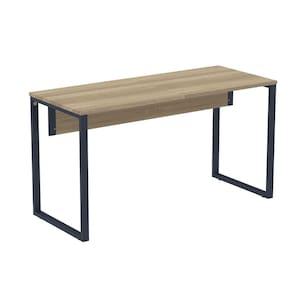 Mesa Escritório P25 TUB Pandin 150 cm (Larg) x 70 cm (Prof) Tampo MDP Noce Pé Aço Tubular Azul