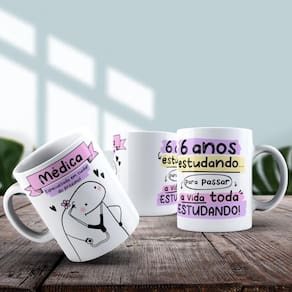 Caneca De Porcelana 325ml Flork Profissões Feminino Médica