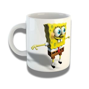 Caneca De Porcelana 325ml Com Design 3d Exclusivo Bob Esponja