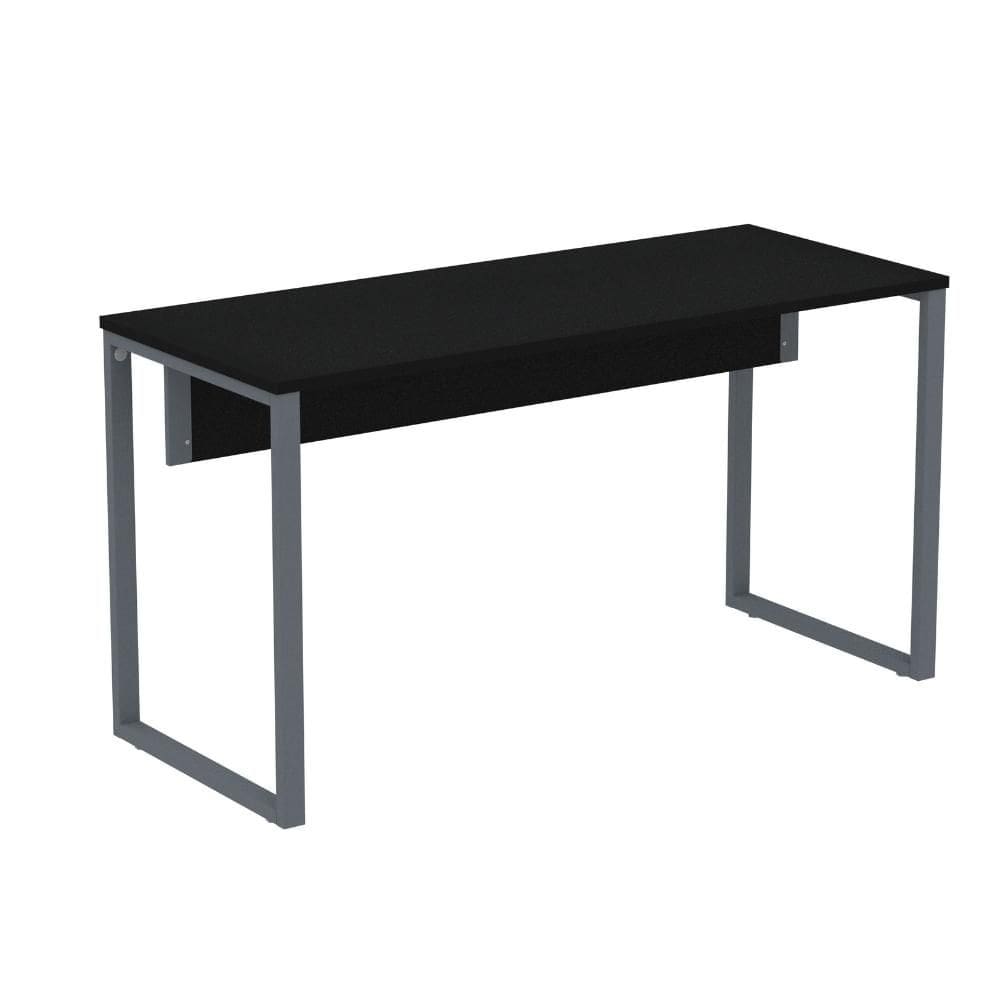 Mesa Escritório P25 TUB Pandin 120 cm (larg) Tampo MDP Preto Pé Aço Tubular Grafito