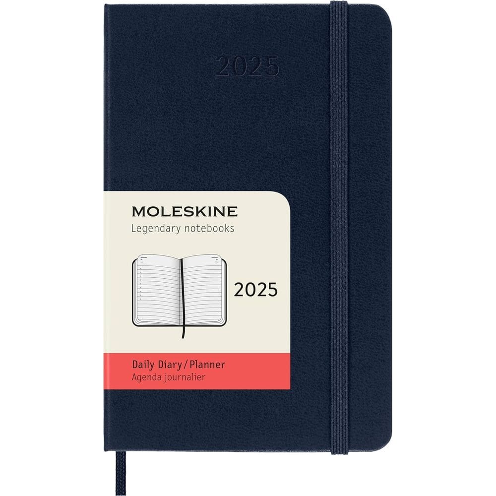 Agenda Moleskine Classic para 12 meses de 2025 diária em azul safira