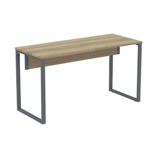 Mesa Escritório P25 TUB Pandin 150 cm (Larg) Tampo MDP Nogueira Casablanca Pé Aço Tubular Lilás
