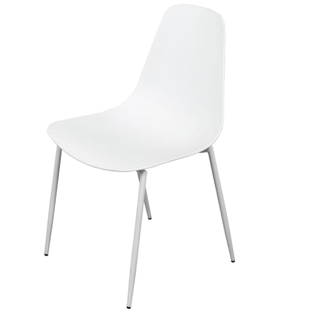 Cadeira Abi Polipropileno Branco Base Metal