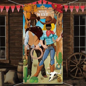 Decorações de festa Western Cowboy Photo Props 180x90cm Blulu