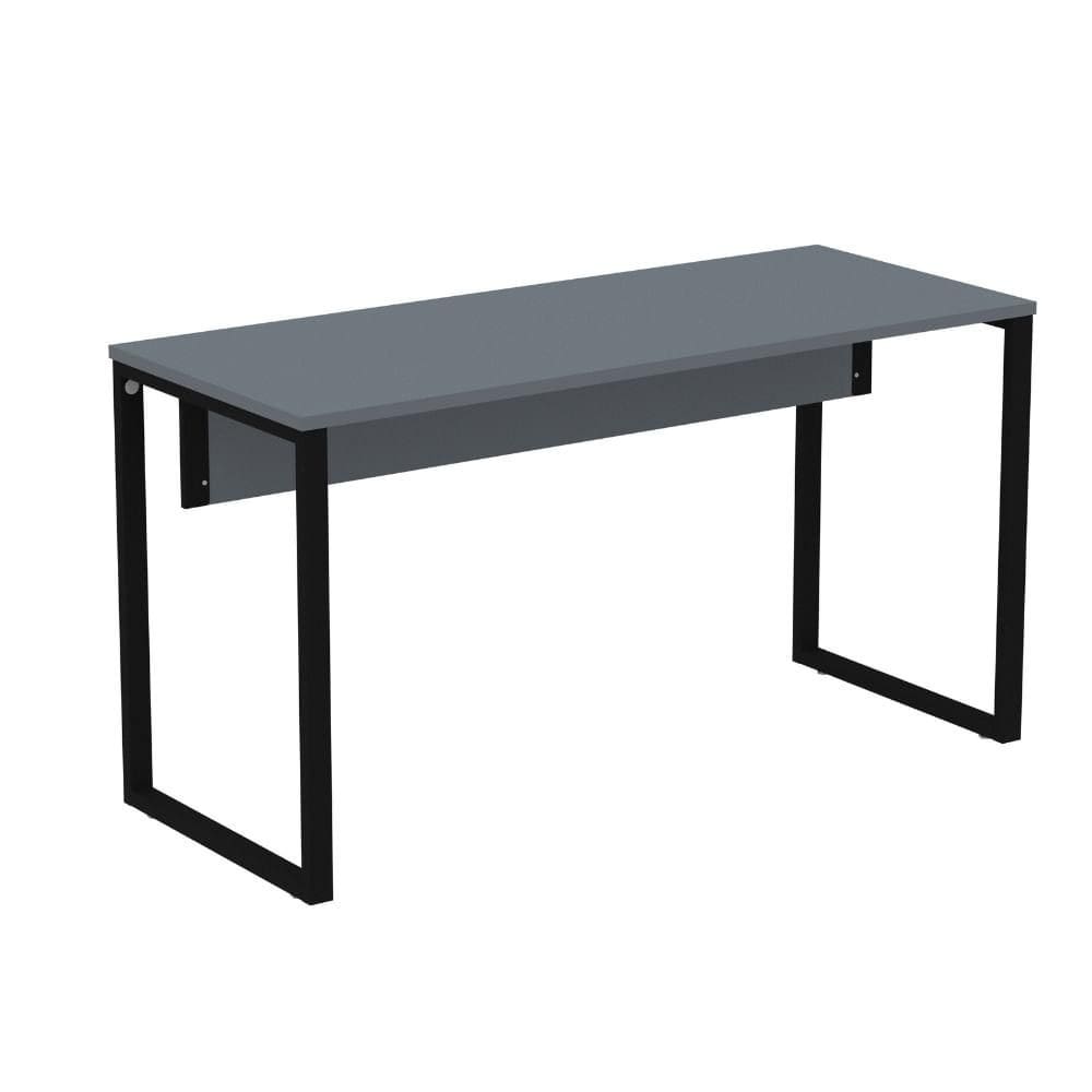 Mesa Escritório P25 TUB Pandin 134 cm (Larg) Tampo MDP Grafito Pé Aço Tubular Preto