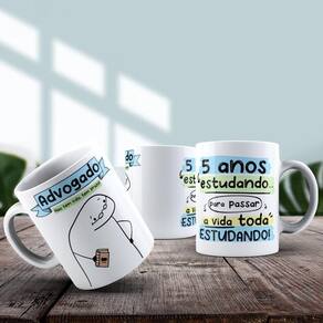 Caneca De Porcelana 325ml Flork Profissões Masculino Advogado