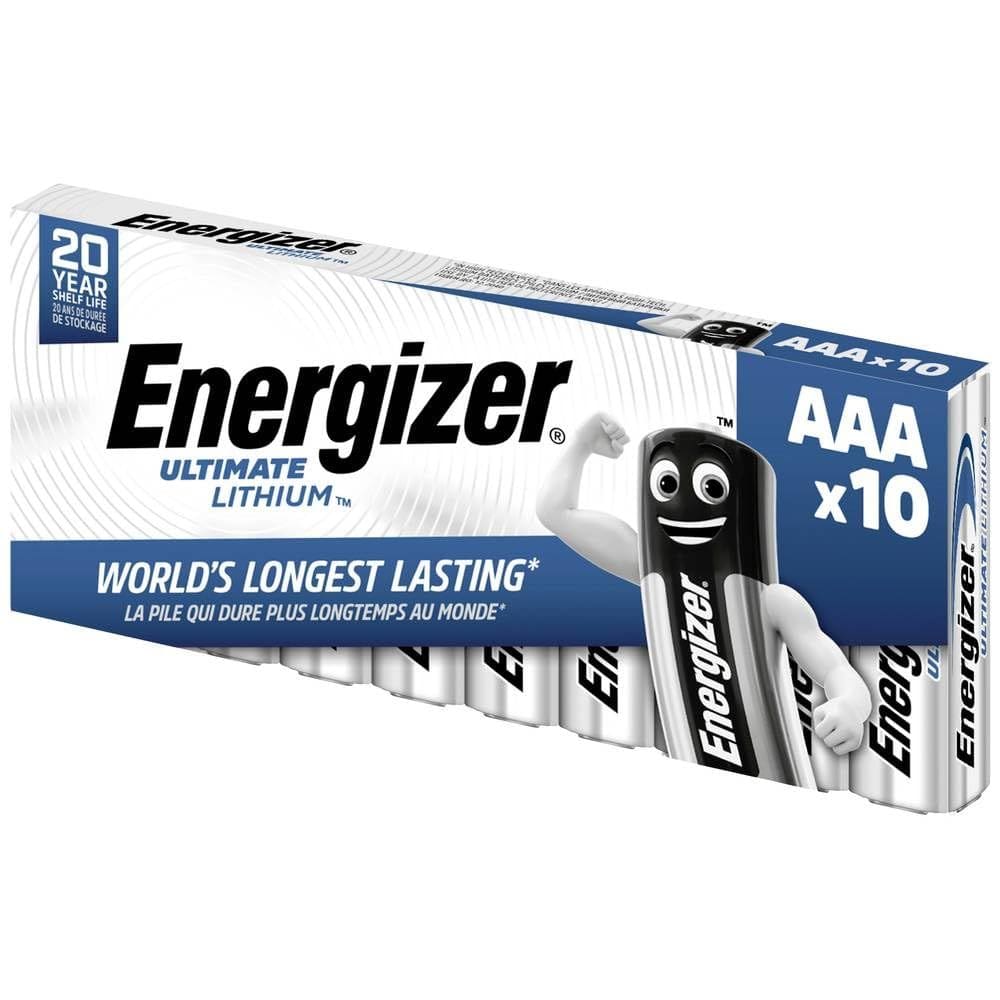 Bateria Energizer Ultimate Lithium AAA de 1,5 V (pacote com 10)