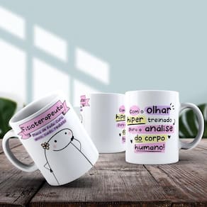 Caneca De Porcelana 325ml Flork Profissões Feminino Fisioterapeuta