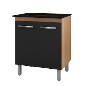 Balcão para Cooktop 5 Bocas B2 Jade Moblis Savana/preto