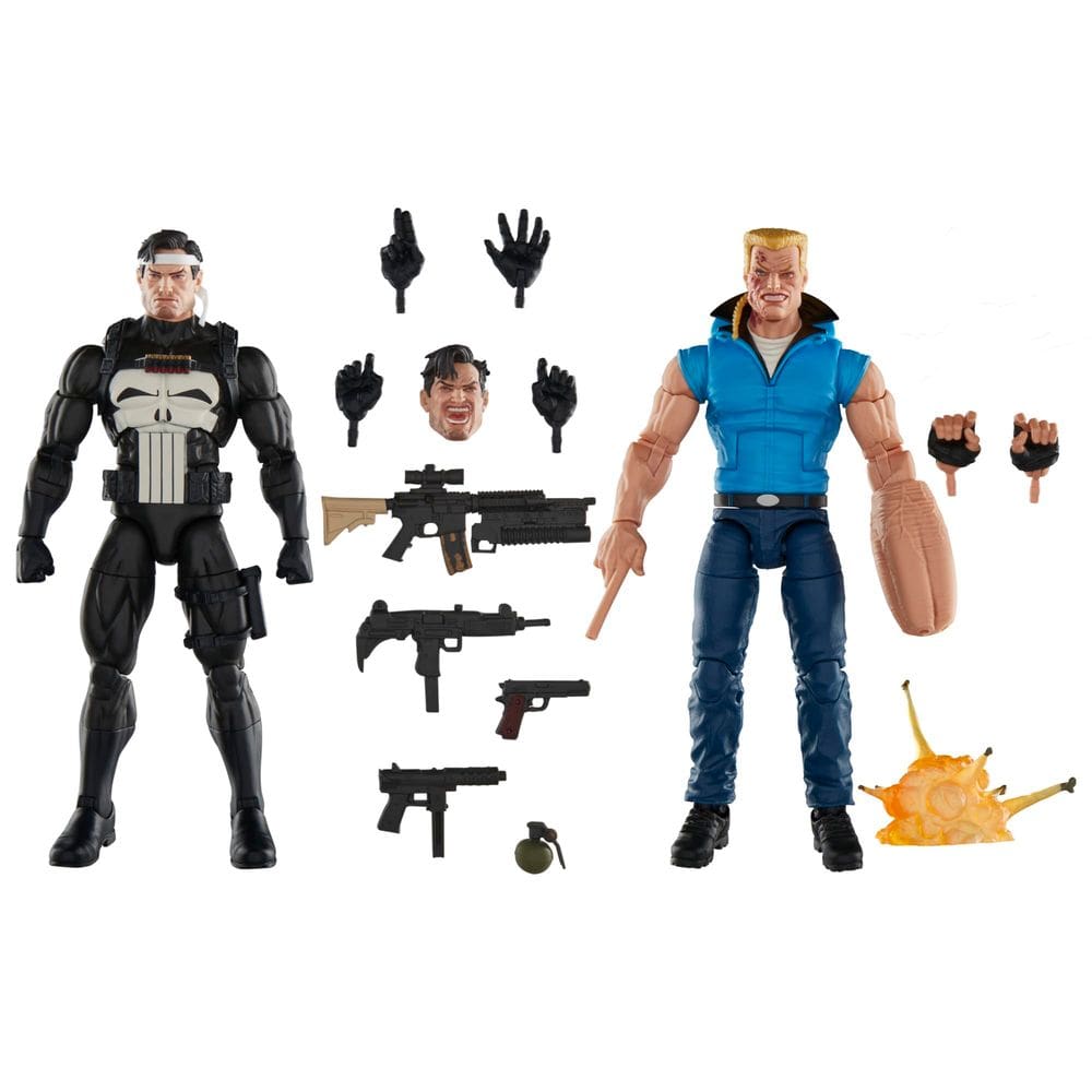 Figuras de ação Marvel Legends Series Punisher & Bushwacker