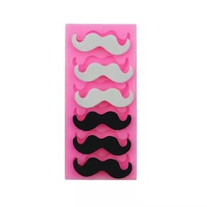 Molde Silicone Bigode Barba Fondant Biscuit Biscoito Bolo