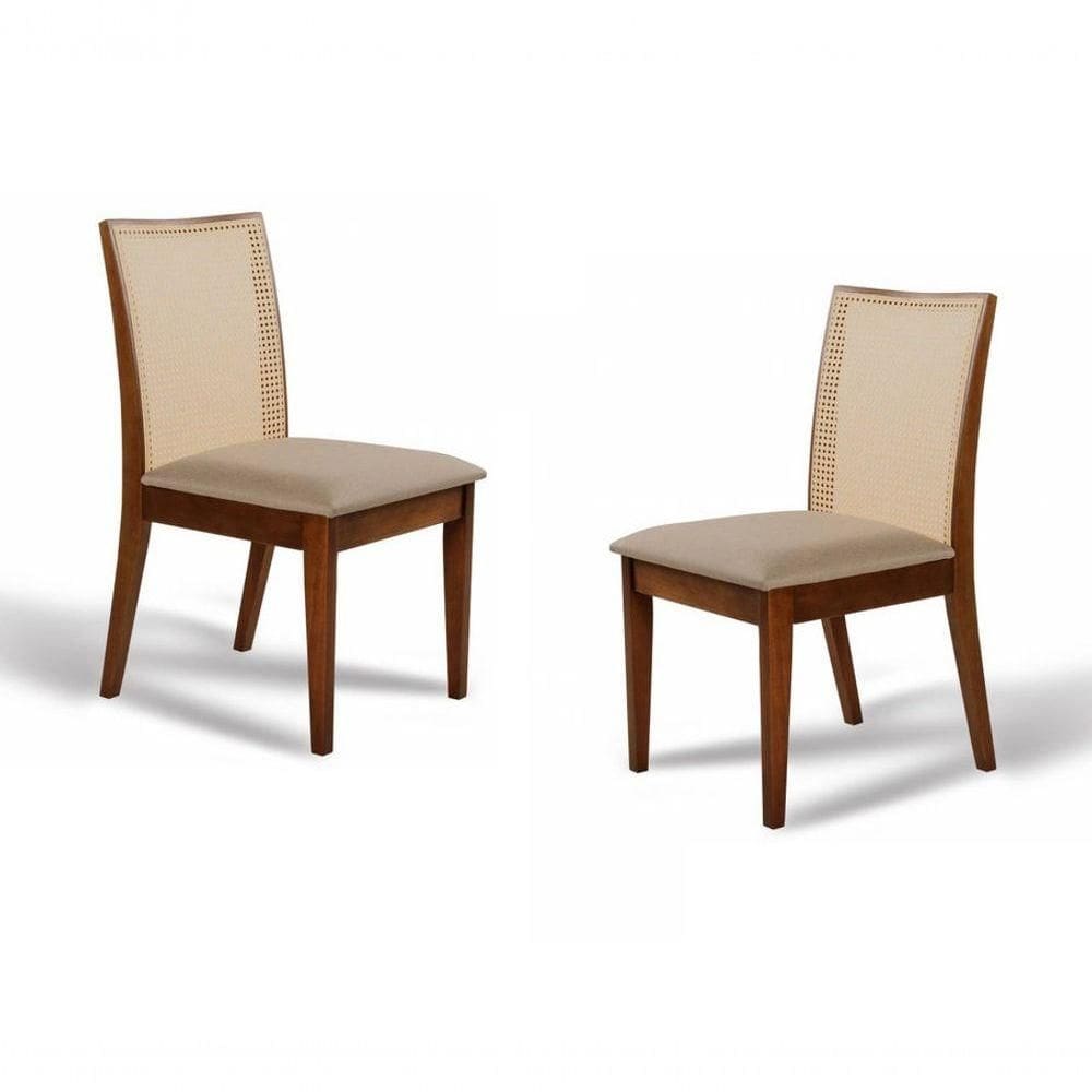 Cadeiras Para Mesa De Jantar Com Rattan - Drama - Sheldon Móveis