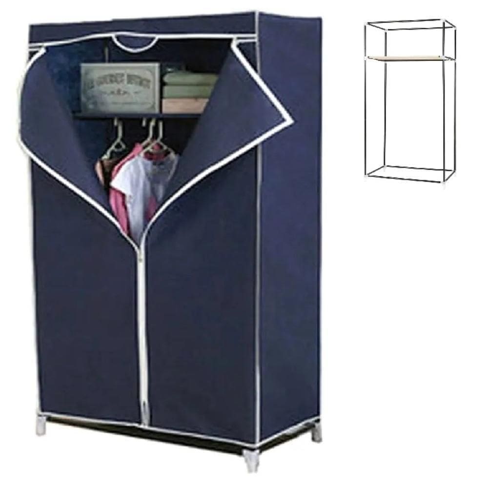 Guarda Roupa Cabideiro Dobravel Organizador Azul