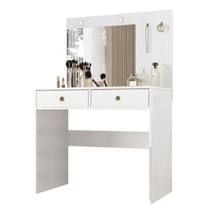 Penteadeira Camarim Ideal 2 Gavetas Branco Moval Branco