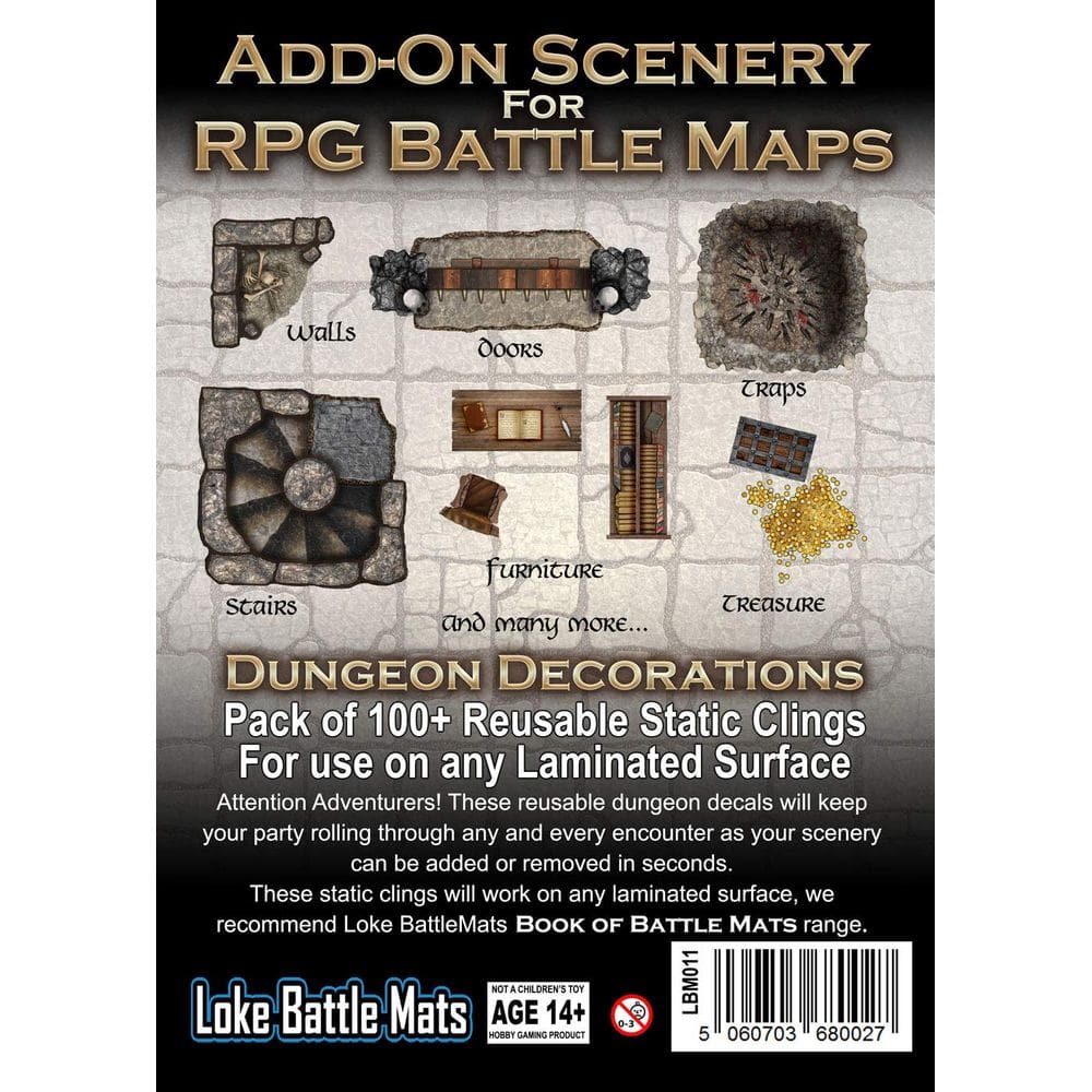 Complemento de cenário para mapas de RPG, como BattleMats Dungeon Decor