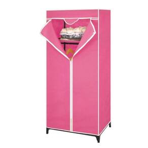 Guarda Roupa Com Ziper Cabideiro Portatil Multiuso Praia Rosa