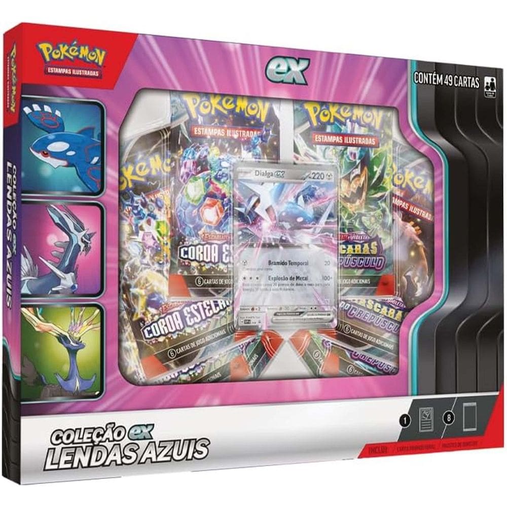 Box Pokemon Coleção Ex Lendas Azuis Dialga Ex 49 Cartas Copag TCG