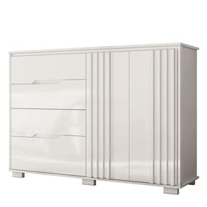 Cômoda Texas 2 Portas E 4 Gavetas Branco Moval Branco