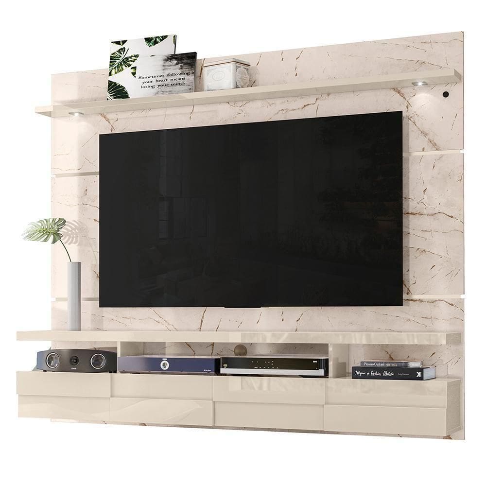 Painel Home Suspenso Lana 1.8 Calacata Off White Para Tv Até 60 Madetec Calacata Off White