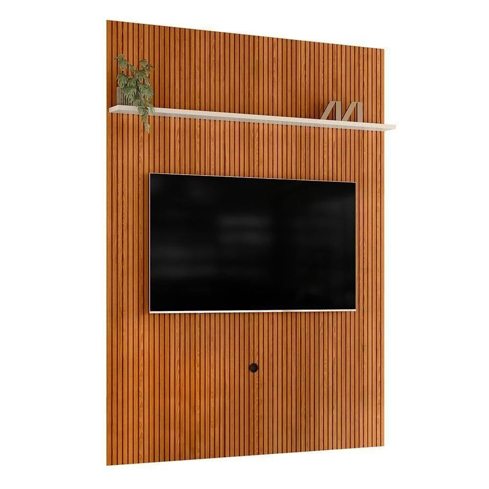 Painel Piso-teto New Interlagos Cinamomo Off White Para Tv Até 75 Madetec Cinamomo Off White